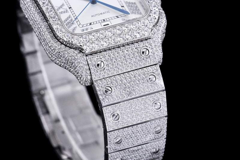 Cartier santos full ice 40 mm