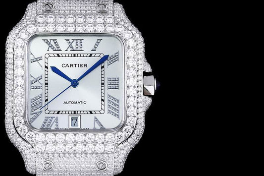 Cartier santos full ice 40 mm