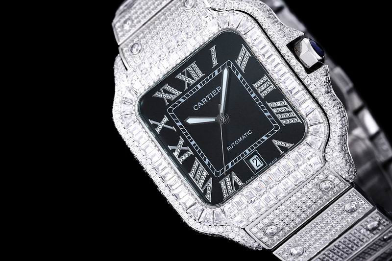 Cartier santos full ice 40 mm
