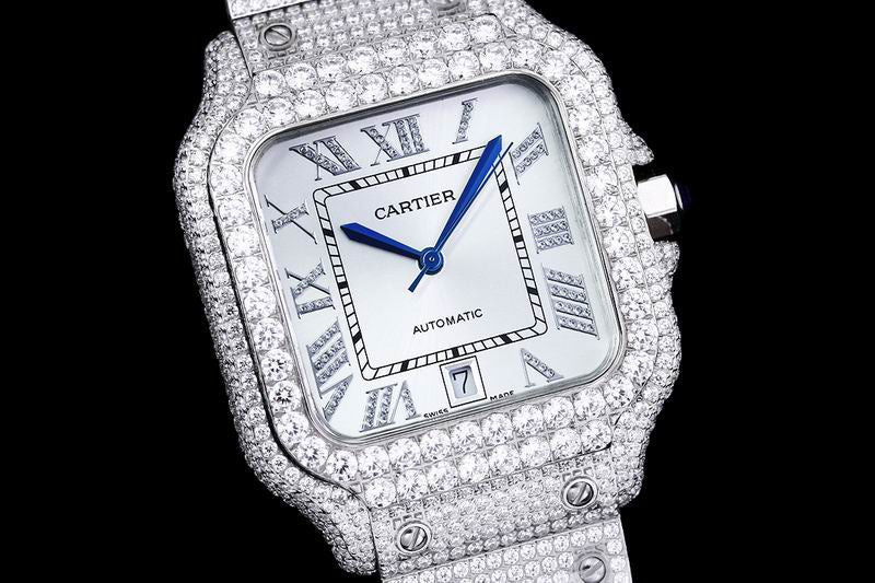 Cartier santos full ice 40 mm