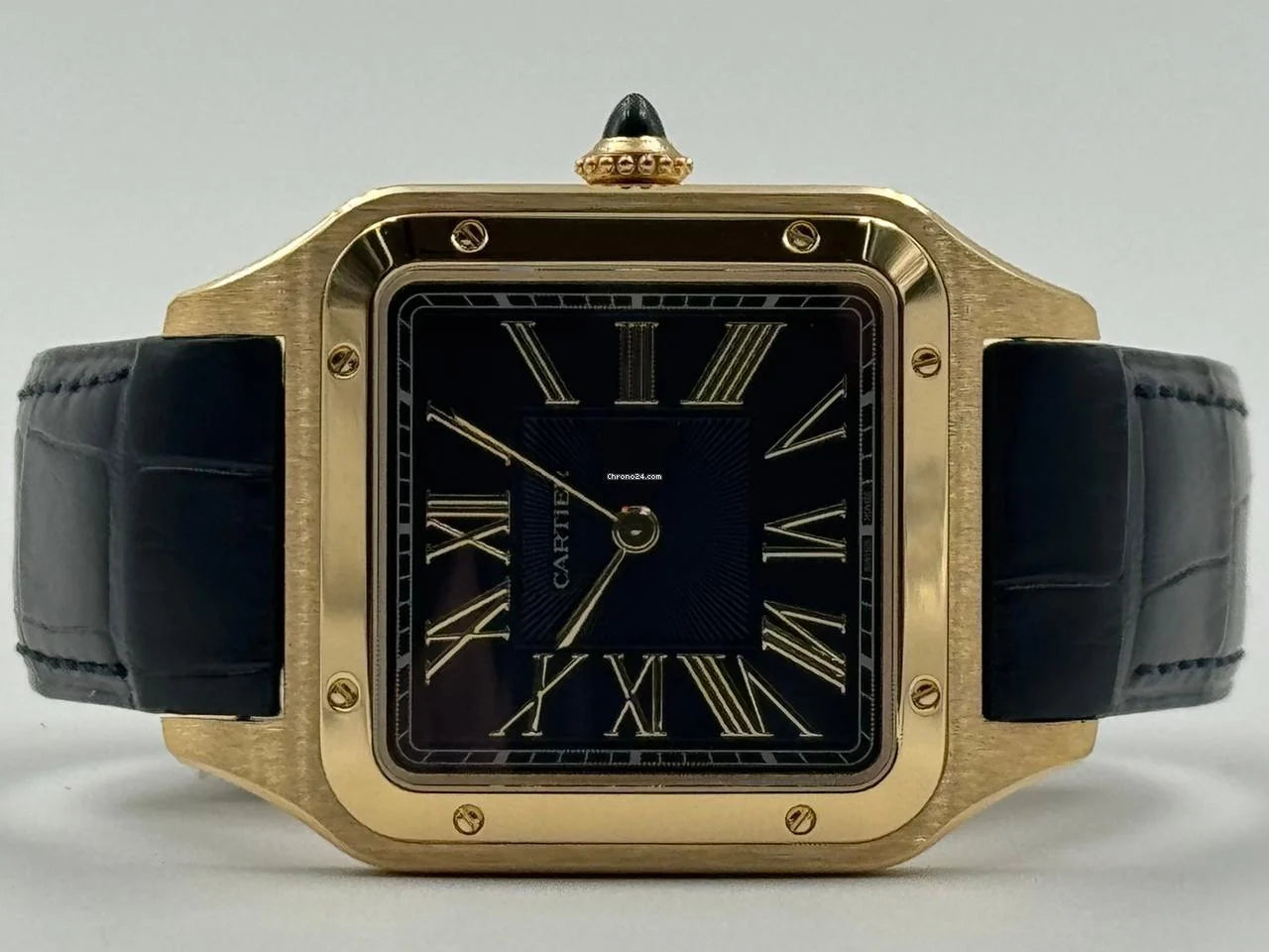 Cartier Santos‑Dumont (oro amarillo, esfera azul)