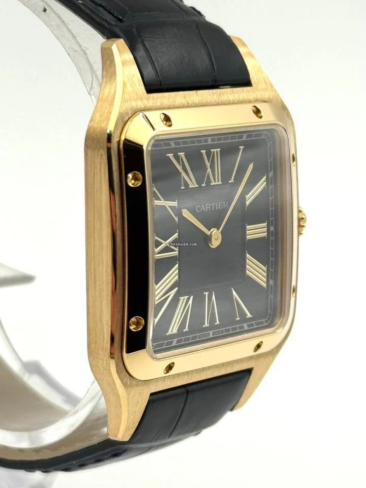 Cartier Santos‑Dumont (oro amarillo, esfera azul)