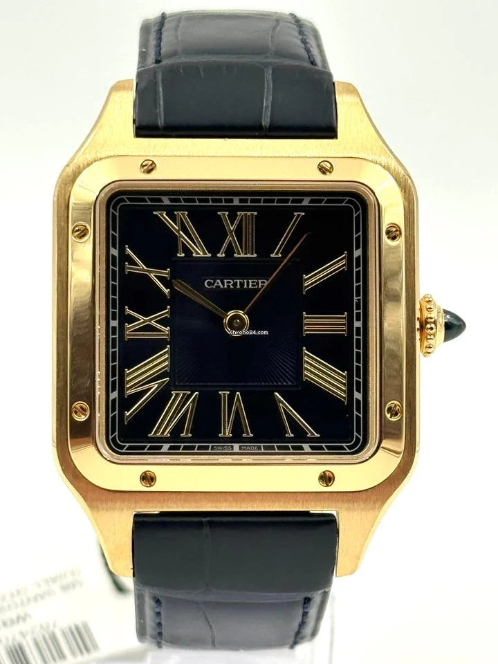 Cartier Santos‑Dumont (oro amarillo, esfera azul)