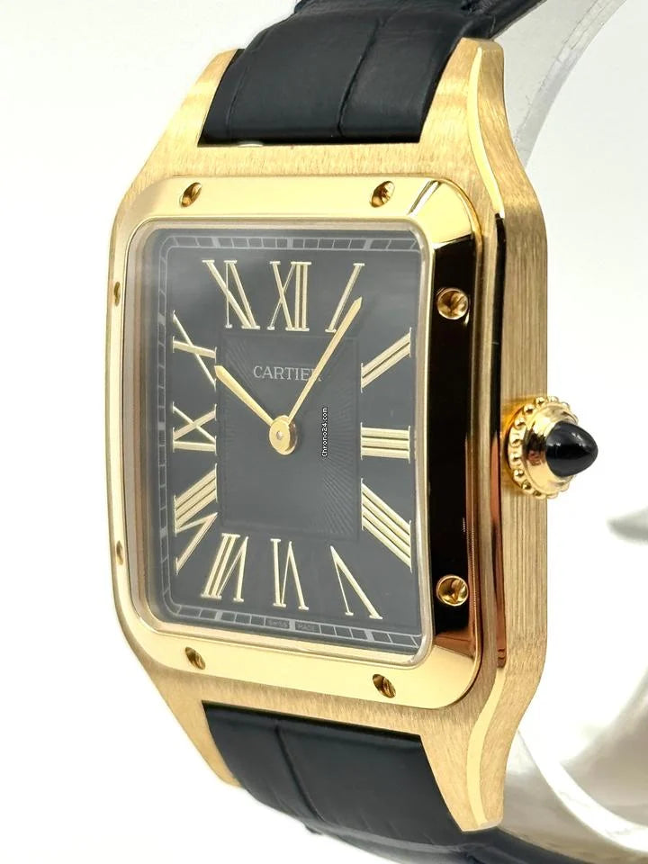 Cartier Santos‑Dumont (oro amarillo, esfera azul)